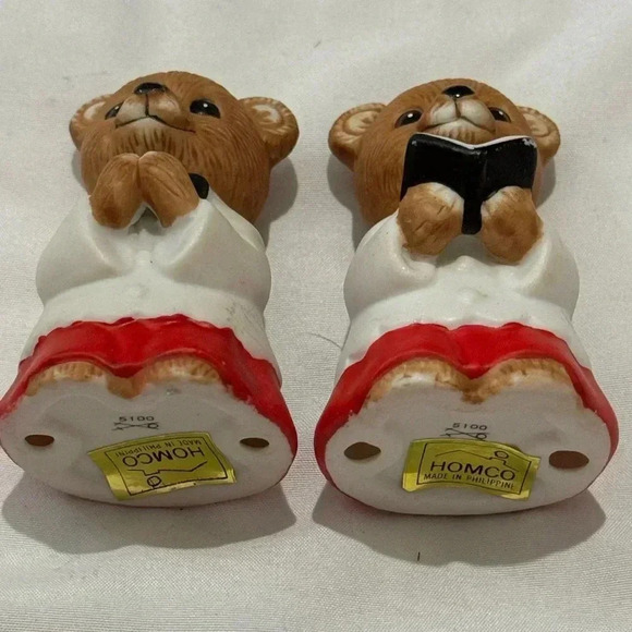 Vintage Homco Christmas Choir Bear Figurine Statues Made in Philippines - Picture 2 of 8